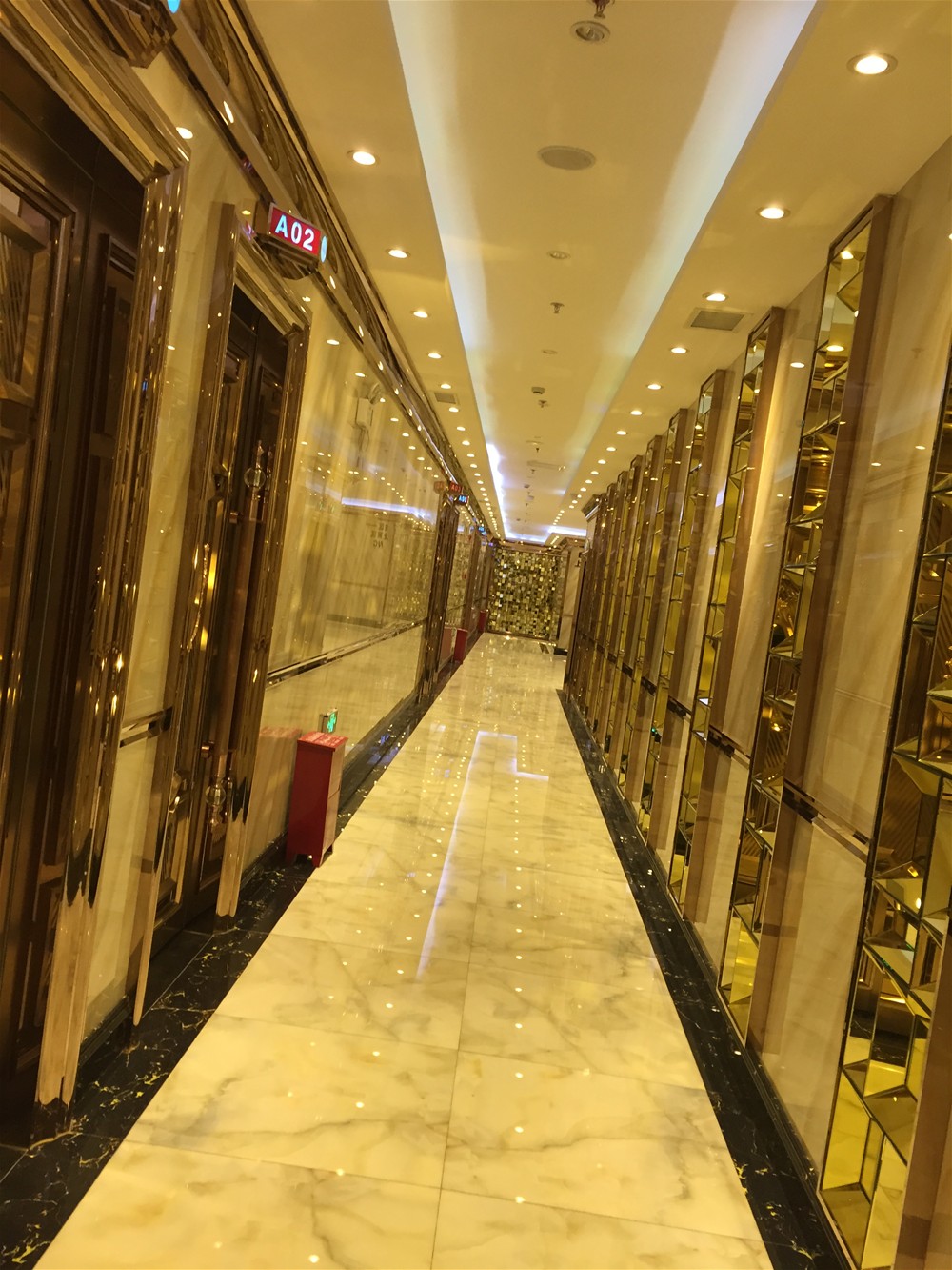 过道接纳永利yl23455微晶石  西班牙翡翠玉KWD58001+意大利黑金花KWB58058铺贴