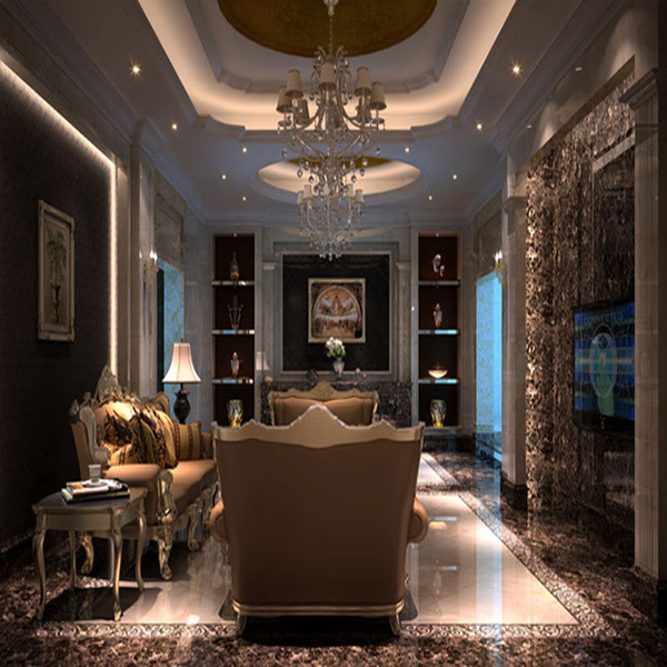 永利yl23455大理石瓷砖：深啡网KYP8015地面铺贴效果