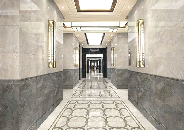 永利yl23455全抛釉瓷砖：格兰石KYP8067过道效果图