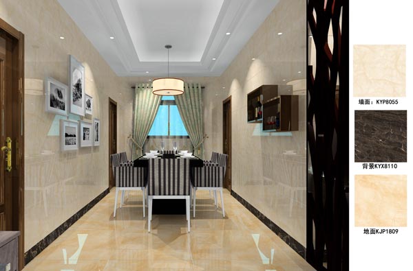 陶瓷一线品牌永利yl23455瓷砖客餐厅效果图