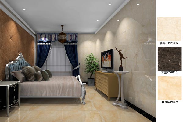 陶瓷一线品牌永利yl23455瓷砖卧室效果图