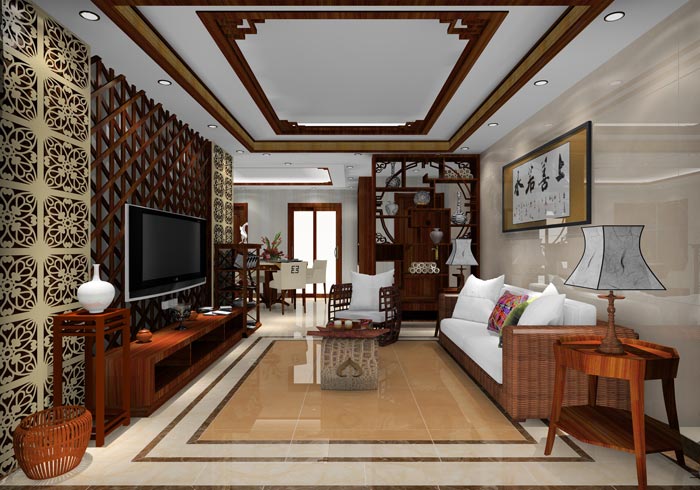 永利yl23455家装：井冈山协调家园安顿小区130㎡中式气概装修鉴赏