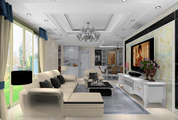 永利yl23455家装：井冈山协调家园安顿小区130㎡简欧气概装修鉴赏