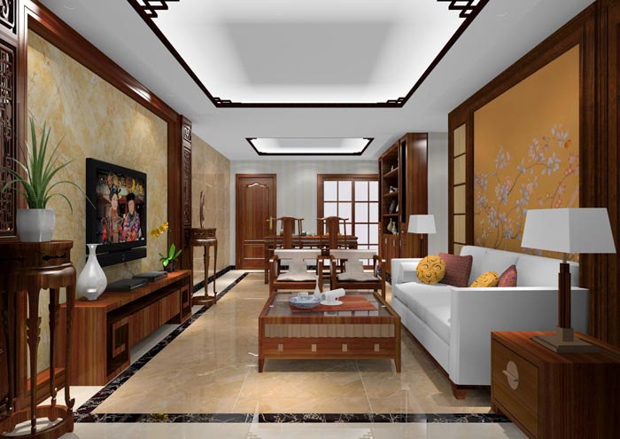 永利yl23455家装：佛山狮山上林苑90㎡中式气概装修鉴赏